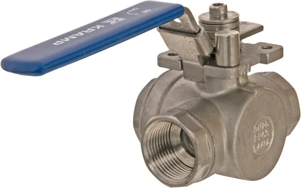 Kramp - BV3T1FSS - 3-Way Ball Valve T 1" Stainless Steel