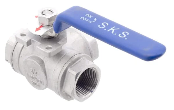 Kramp - BV3T34FSS - 3-Way Ball Valve T 3/4" Stainless Steel