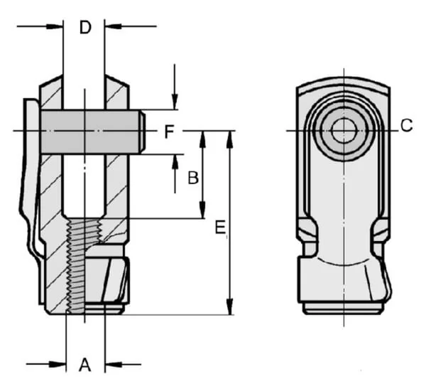 Kramp - CA98080 - Yoke with Clip M5x10