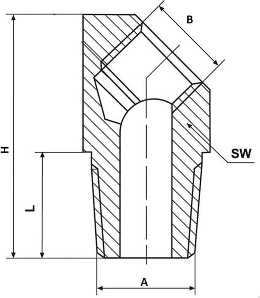 Kramp - CLEW45MK8125M10 - Elbow Male/Female Thread 45°