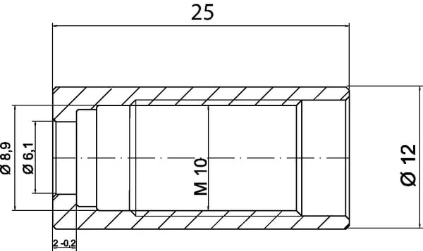 Kramp - CLPH04 - Ferrule Diameter 12x25mm Dn10.5 Steel / Zinc-Plated / White Passivated Kramp