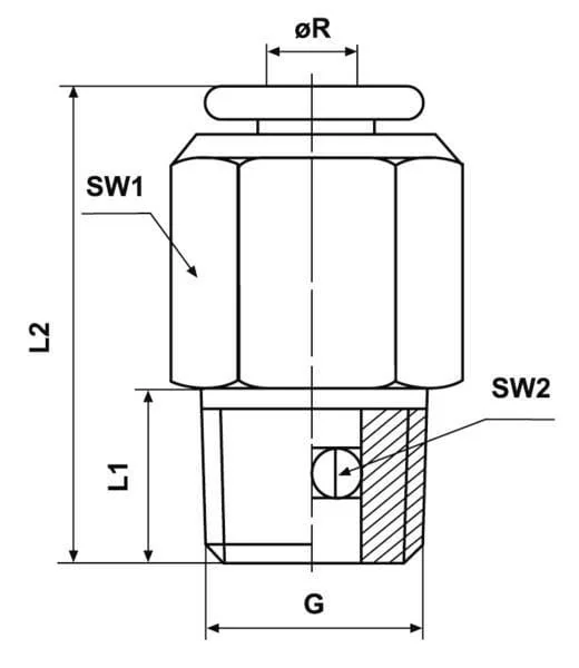 Kramp - CLSG4MK81 - Plug-In Connector Diameter 4mm Straight, Male Thread M8x1 Kramp