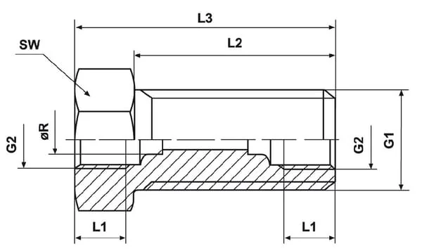 Kramp - CLSVAM14IM8L - Bulkhead Coupling Without Nut