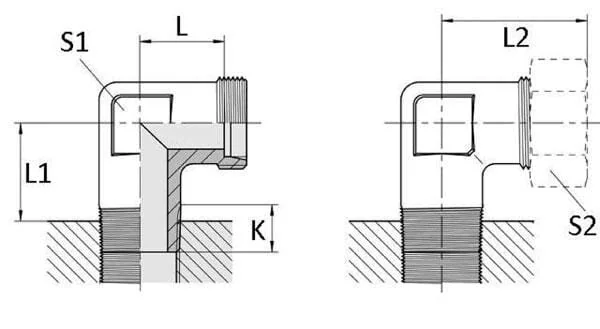 Kramp - CLWEV6LLM10K - Male Stud Elbow 6ll M10