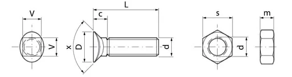 Kramp - CP992P025 - Bolt And Nut m10x35