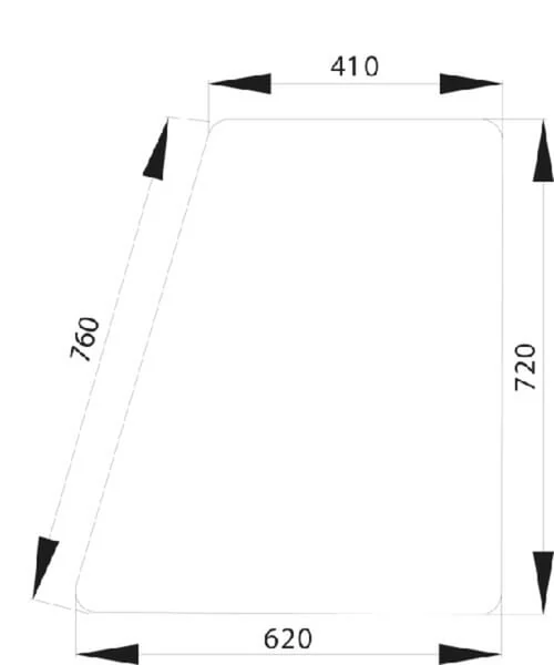 Kramp - D4013 - Door Glass Upper