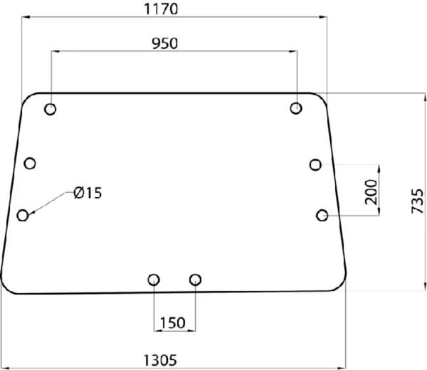 Kramp - D520483 - REAR WINDOW UPPER