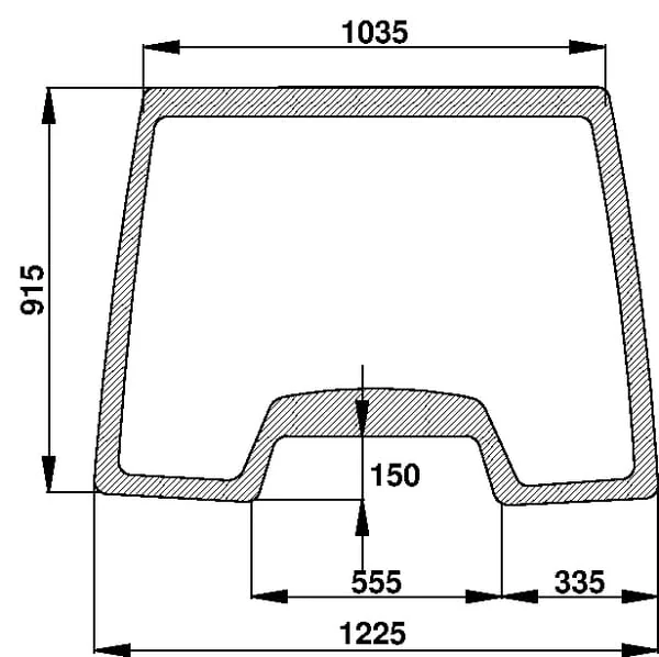 Kramp - D7120 - Kramp Windshield Upper Fixed