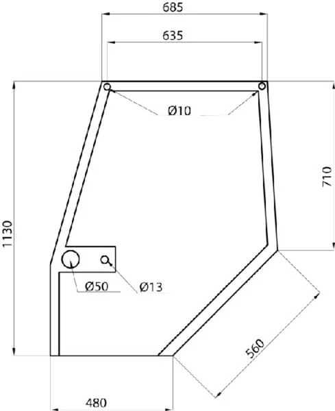 Kramp - D7307 - Door Glass Upper