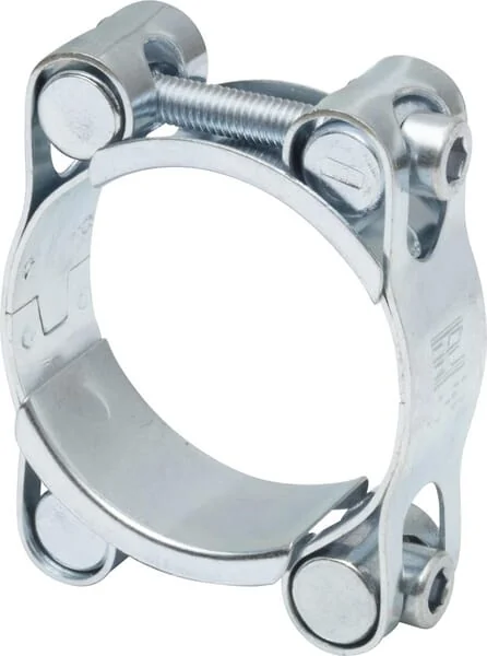 Kramp - DBHC4050 - Hose Clamp, 40-50mm Double Bolt, Double Band DIN912 Zinc Plated Kramp