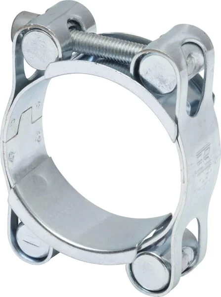 Kramp - DBHC4050 - Hose Clamp, 40-50mm Double Bolt, Double Band DIN912 Zinc Plated Kramp