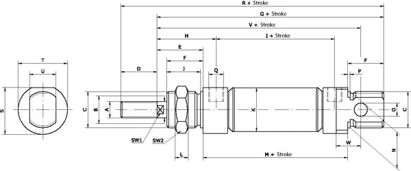 Kramp - DNR20320M - Round Cylinder