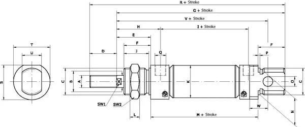 Kramp - DNR2510M - Round Cylinder