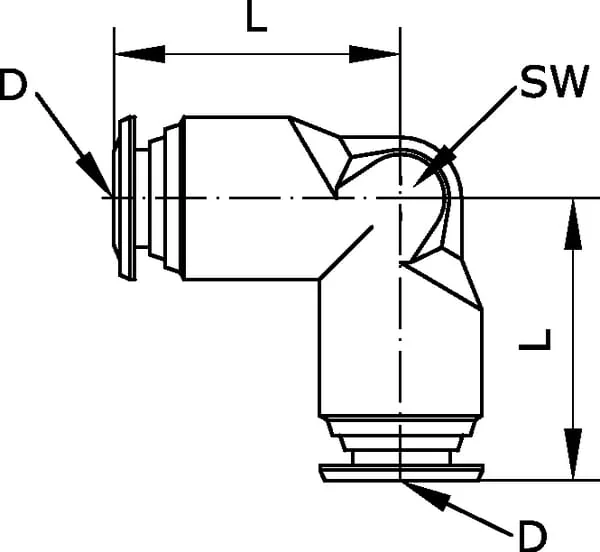 Kramp - EC4B - Elbow Push-In Connector 4mm