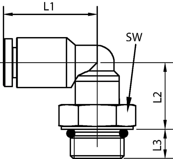 Kramp - ECS614P - Elbow Push-in Fitting 6x1/4"