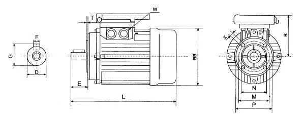 Kramp - EM71A2B141B0IE2A - Electric Motor 0.37 kW