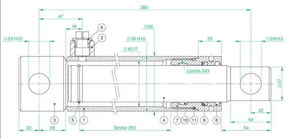 Kramp - EPL40250CB - Cylinder EPL 40-250 CB Series