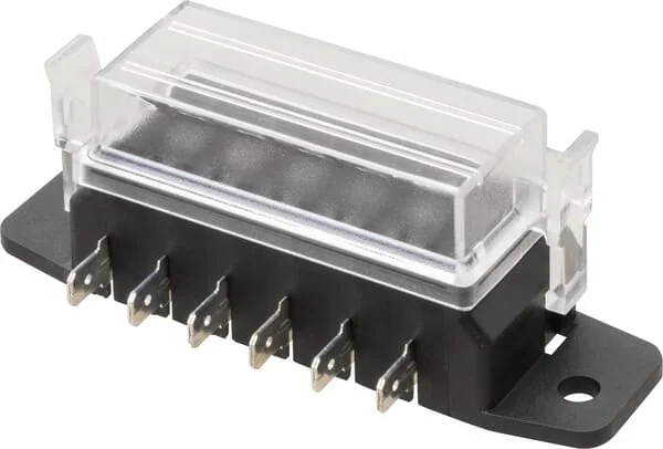 Kramp - FB10005KR - Fuse Box 6 Pin Blade Terminal, Max. 32V 15A (ATO/ATC), 12x6.3 Mm