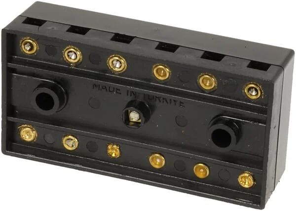 Kramp - FB10008KR - Fuse Box Ceramic 6 Way, 12/24V, Screw Terminals