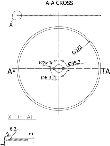 Kramp - G13825091RN - Drill Disc 373x3.0mm