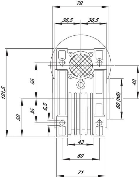 Kramp - GMR04010056B5 - Worm Gear Reducer I = 100