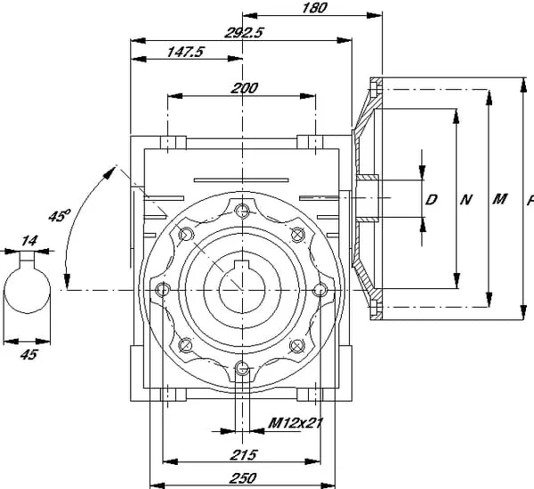 Kramp - GMR13025112B5 - Worm Gear Reducer I = 25