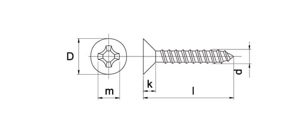 Kramp - GPS3625P200 - Plasterboard Screw 3.6x25mm PH2 Countersunk, DIN 18182 Kramp
