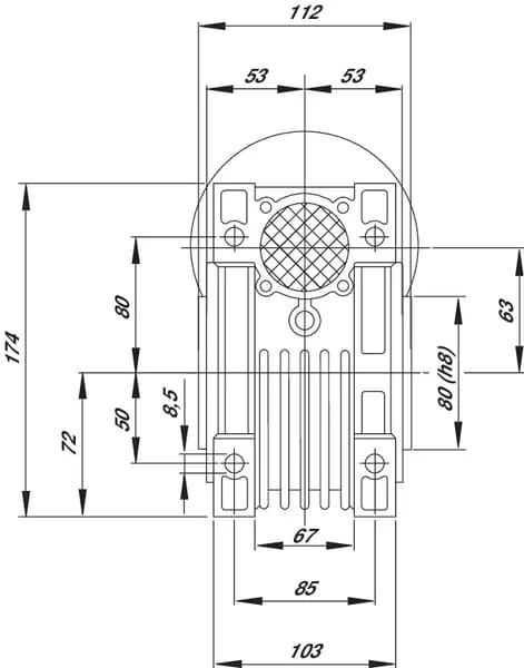Kramp - GR06310 - Worm Gear Reducer I = 10