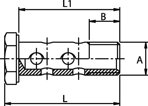 Kramp - HBB04D - Banjo Bolt Double 1/4 BSP