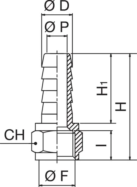 Kramp - HCFP1212 - Hose Fitting 12 mm x 1/2"