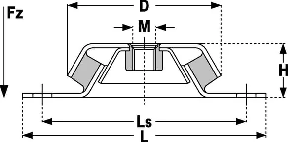 Kramp - HD6040M12 - Machine Foot Type HD