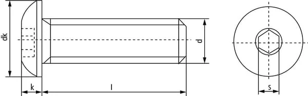 Kramp - ISO73801250109 - Socket Head Cap Screw with Button Head M12x50 10.9 Zinc Plated