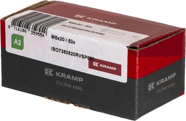 Kramp - ISO7380520RVSP050 - Socket Head Cap Screw with Button Head M5x20 Stainless Steel-A2