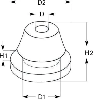 Kramp - KB2302 - Cable Grommet, 2x6x1.5mm Closed
