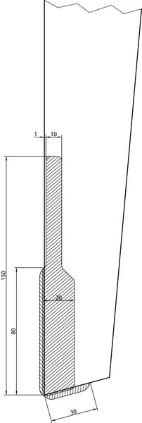 Kramp - KE0711LMC - Power Harrow Tine LMC, Reinforced, RH, Length 290mm, Kramp