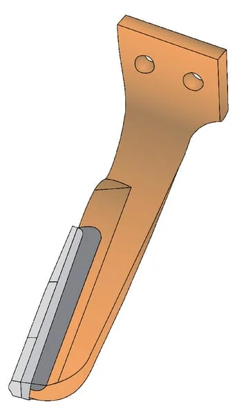Kramp - KE1302C3 - Power Harrow Tine 3x Carbide Tiles RH, Length 280mm, Suitable For Rabe, Kramp