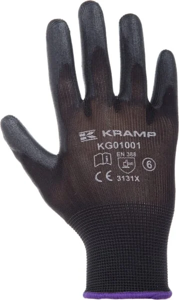 Kramp - KG0100109 - Work Gloves 1.001 9/L, 3 Pairs, Black, Protect By Kramp