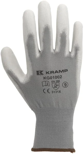 Kramp - KG0100209P012 - Gloves Grey Nylon/Polyester Size 9/L Protect by Kramp