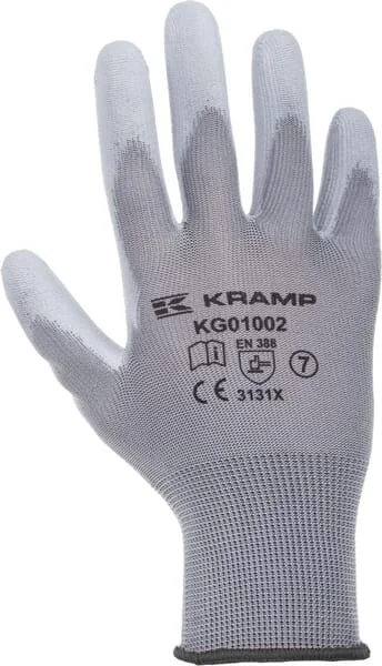 Kramp - KG0100210P120 - Gloves Grey Nylon/Polyester Size 10/XL Protect by Kramp