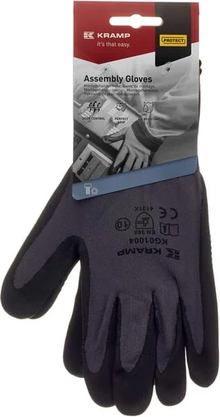 Kramp - KG0100408 - Work Gloves Grey Nylon 23.5cm Long Size 8/M Protect by Kramp