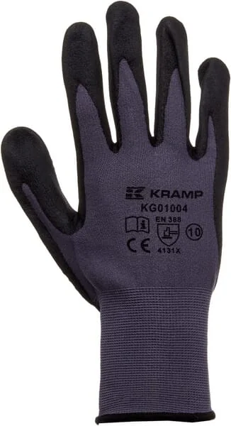 Kramp - KG0100411 - Work Gloves Grey Nylon 26.5cm Long Size 11/2XL Protect by Kramp