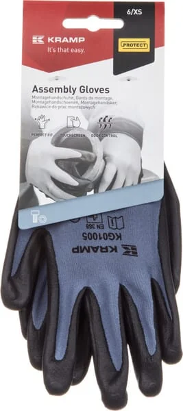 Kramp - KG0100511 - Work Gloves Blue Nylon 26.5cm Long Size 11/2XL Protect by Kramp