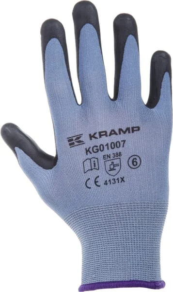 Kramp - KG0100706 - Work Gloves Blue Nylon 21.5cm Long Size 6/XS Protect by Kramp