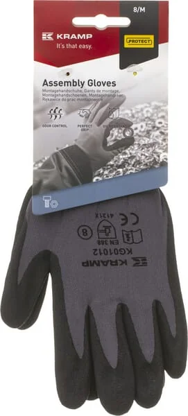 Kramp - KG0101207 - Work Gloves Grey Nylon 23cm Long Size 7/S Protect by Kramp