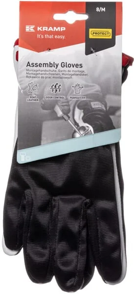 Kramp - KG0101511 - Work Gloves Made of Black-White Leather/Polyester Size 11/2XL Protect by Kramp