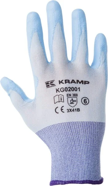 Kramp - KG0200111 - Work Gloves Blue Polycor 27 cm Long Size 11/2XL Protect By Kramp