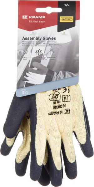 Kramp - KG0300309 - Work Gloves Black Polyester, Long 25 cm, Size 9/L Protect By Kramp