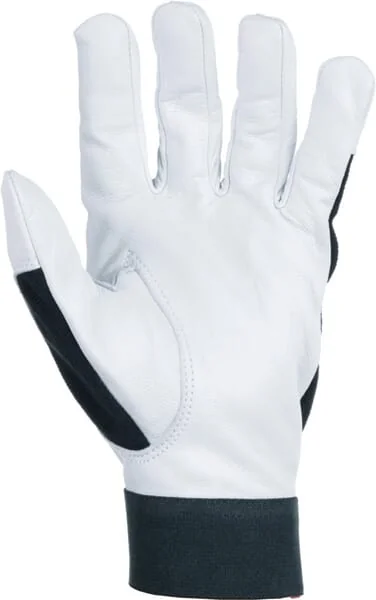 Kramp - KG0300612 - Work Gloves Black-White Leather/Cotton Size 12/3XL Protect By Kramp