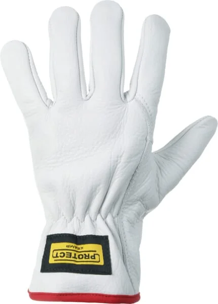 Kramp - KG0300810 - Work Gloves White Leather Size 10/XL Protect By Kramp