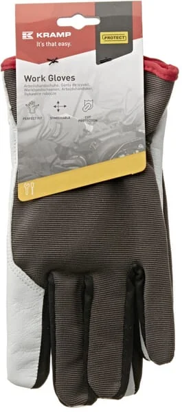 Kramp - KG0301109 - Arbeitsschutzhandschuhe aus Grau-Weiss Leder/Spandex/Polyester Groesse L